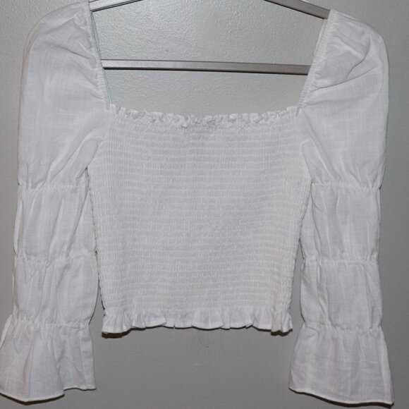 AQUA Boho puffed sleeves Top Size S - Picture 3 of 3